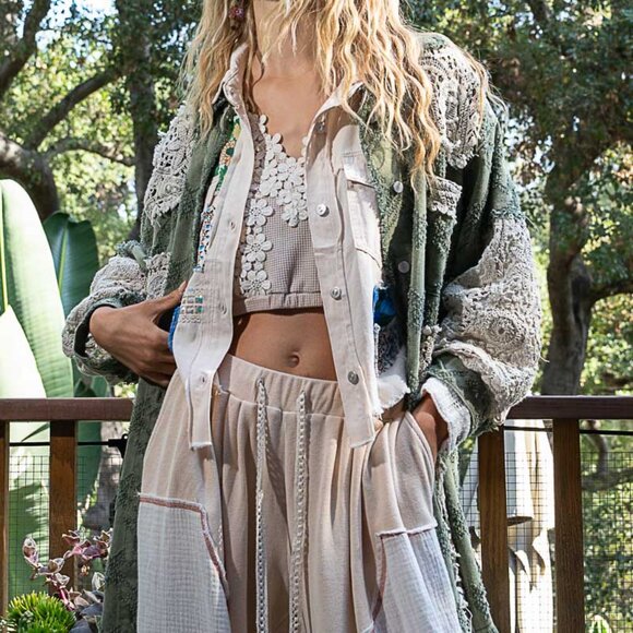 POL Willow & Lace Boho Patchwork Jacket Sizes Various - Picture 12 of 13